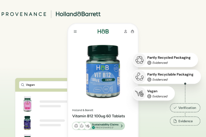 Holland & Barrett partners with Provenance to support customers to shop sustainably